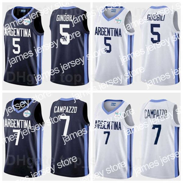 

basketball jerseys 2021 tokyo argentina basketball jersey 7 facundo campazzo 5 manu ginobili 4 luis scola 29 patricio garino 14 gabriel deck, Black;red