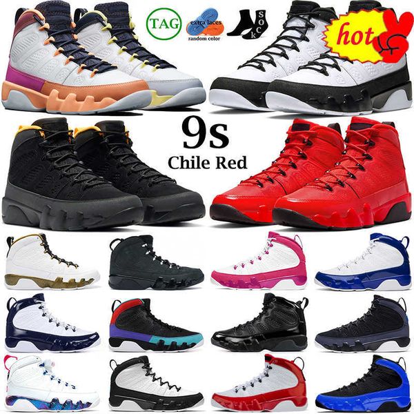 

2022 men basketball shoes jumpman 9s 9 chile red change the world university blue gold gym racer bred dream do it mens trainers sports, Black