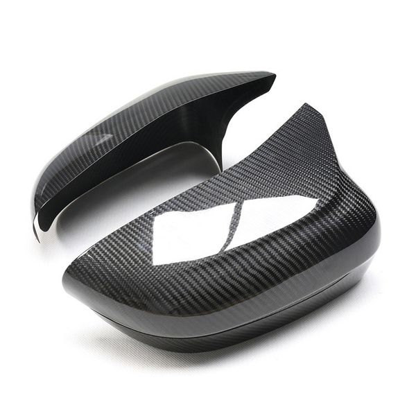 

2 pcs real carbon fiber review mirror cover caps for f90/f91/f92/m5/m8 glossy black side mirrors cover