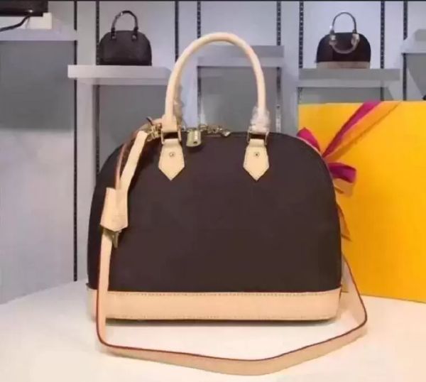

2022 with lock tag alma bb 25cm fashion women shoulder bags chain messenger bag leather handbags shell purse cosmetic crossbody bags totes