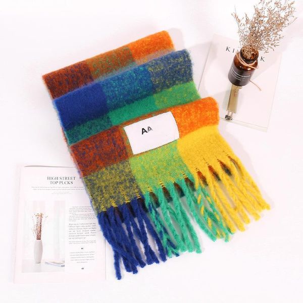 

cashmere scarfs womens scarf for women essentials knit wrap neckerchiefs fsahion plaid woolen shawls keep warm tassels echarpe schal wraps g, Blue;gray