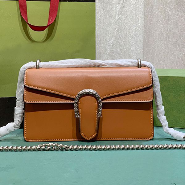 

snakehead brown flap crossbody bags women chain handbags purse shoulder bags genuine leather inside fashion letters new color messenger wall