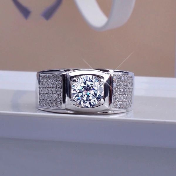 

personality simulated zircon opening ring mens rings classic men titanium steel designer for women luxury gifts woman girl jewlery, Silver