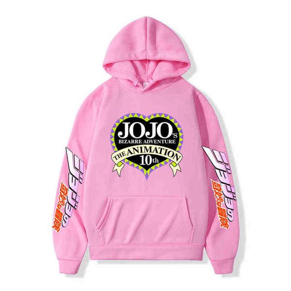 

fleecehoodies fashion anime jojo's bizarre adventure graphic fleece hoodies men/women sweatshirts casual streetwear male hooded pullove, Black;brown