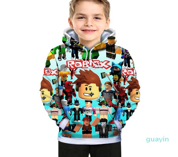 

children039s cartoon hoodie roblox fashion 3d digital spring and autumn cotton printing popular boys and girls039 coat kids7759256, Black