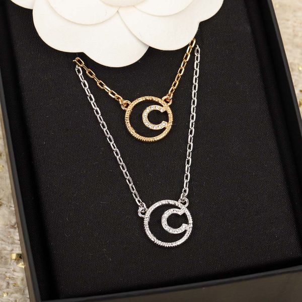

2022 luxury quality charm pendant necklace with diamond round shape have box stamp ps3479a, Silver