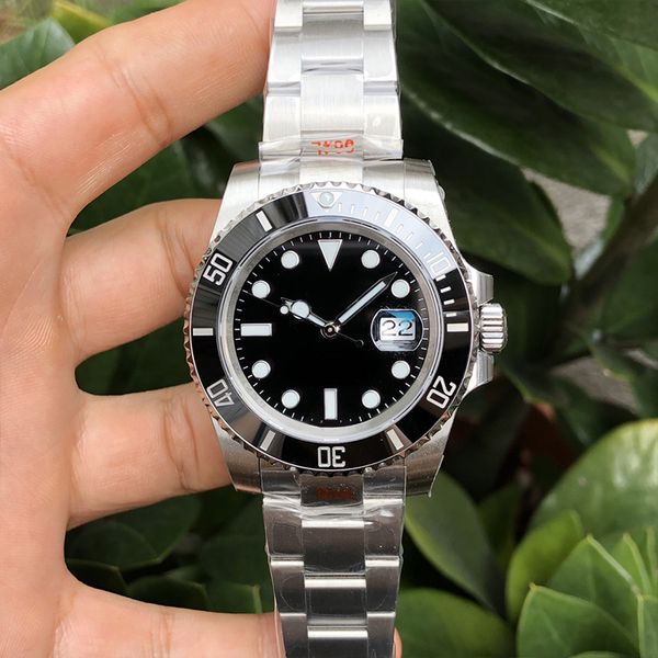 

men watches designer auto date automatic ceramic watch 40mm all stainless steel sliding buckle swimming watches sapphire super luminous wris, Slivery;brown