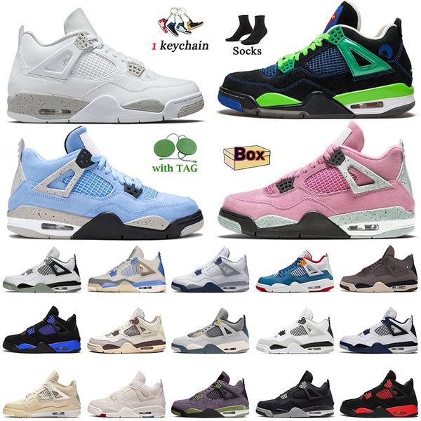 

new doernbecher 4s jumpman 4 mens basketball shoes sail university blue red thunder military black cat midnight navy a ma maniere white oreo