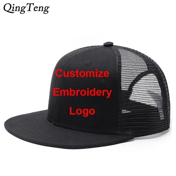 

ball caps custom hat embroidery letters breathable net baseball men women hip hop flat hats summer casual gorra plana 221105, Blue;gray