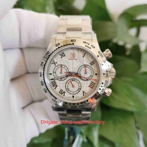 

jhf maker mens watch better quality watches 40mm cosmograph 116509 meteorite dial chronograph workin cal.4130 movement mechanical automatic, Slivery;brown
