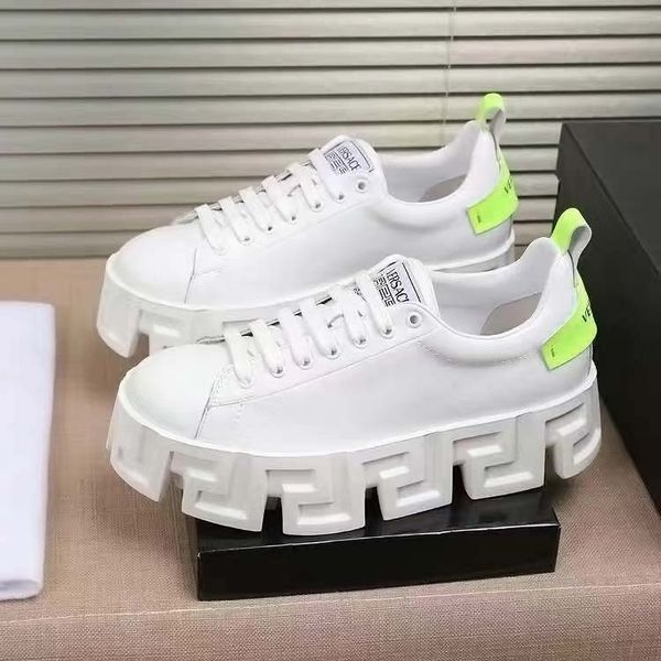 

greca labyrinth lace-up shoes sneakers thick greek soles leather casual shoes triple men trainers a21, Black