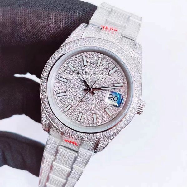 

fashion shiny star wrist watch automatic mechanical 904 fine steel diamond special style head size 41mm luxury chain with effect designer wa, Slivery;brown