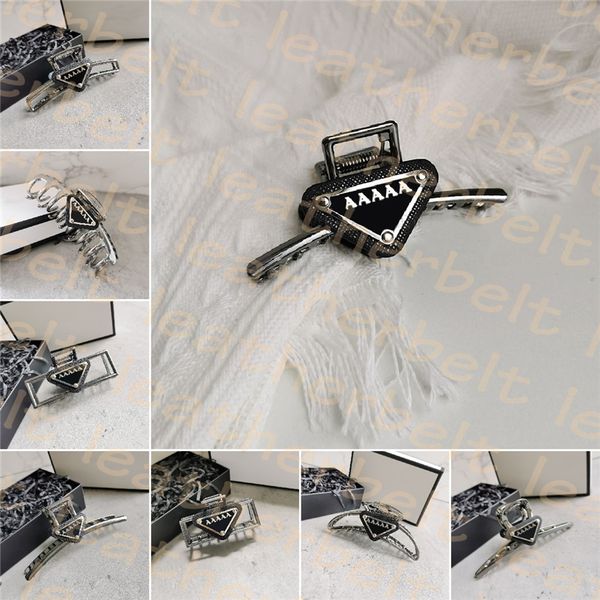 

triangle badage clamps women metal claw clips fashion brand square hair clamps headdress without box, Slivery;golden