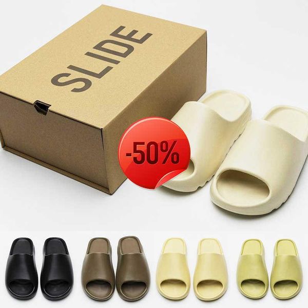 

men 2021west fashion women resin bone earth brown desert sand eva foam rubber slides mens slipper slippers sandals size 35-45 with ust, Black