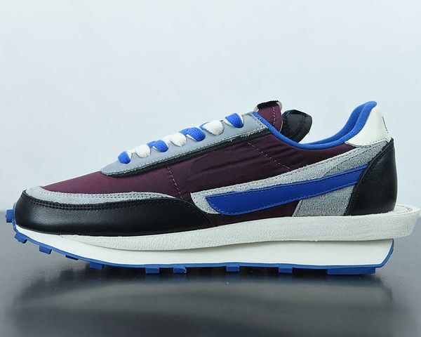 

designer shoes sacais x ldwaffle night maroon team royal fashion thick soles running sports sneaker