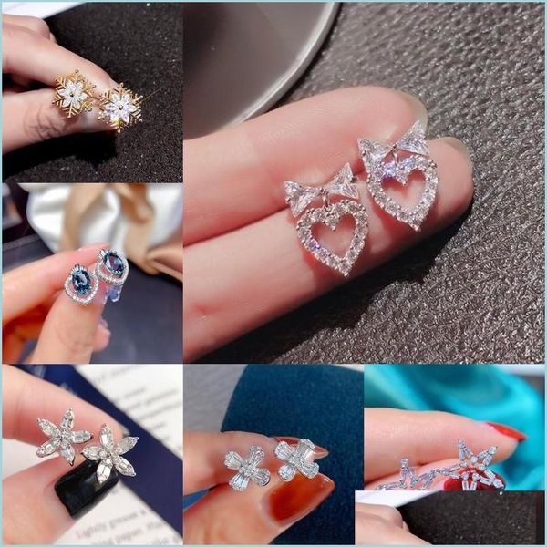 

stud stud caoshi stylish earrings for women delicate girl aesthetic accessories wedding daily wearable jewelry exquisite gift drop de dhanp, Golden;silver