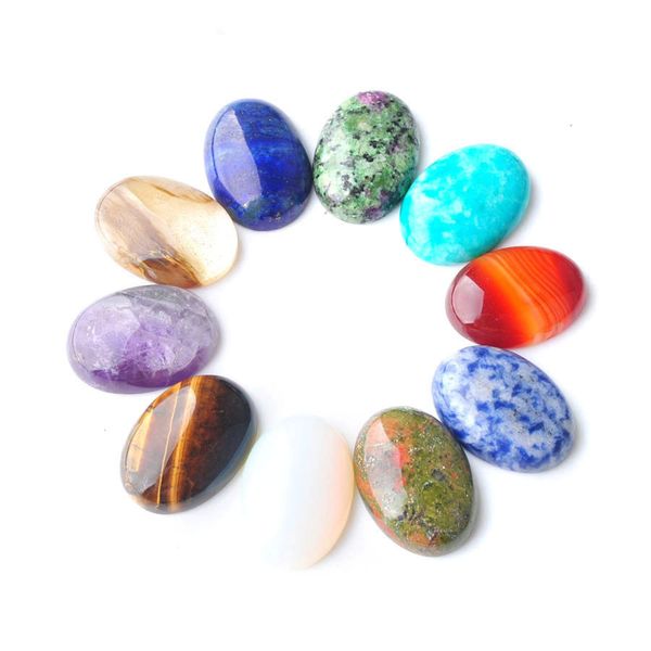 

wojiaer natural gemstone amethysts opal turquoises ruby beads oval cabochon cab 18x25mm diy necklace jewelry making bu805, Black