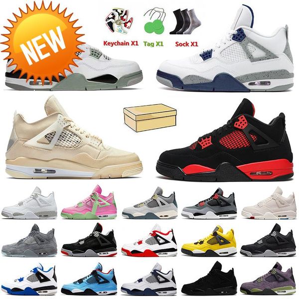 

basketball running shoes basketball shoes with box jumpman 4 women mens basketball shoes seafoam 4s midnight navy white oreo sail red blue, Black