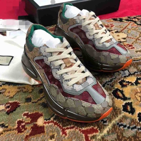 

designers shoes luxury multicolor rhyton women men sneakers trainers vintage chaussures ladies casual shoe designer sneaker size 35-45 kmj00