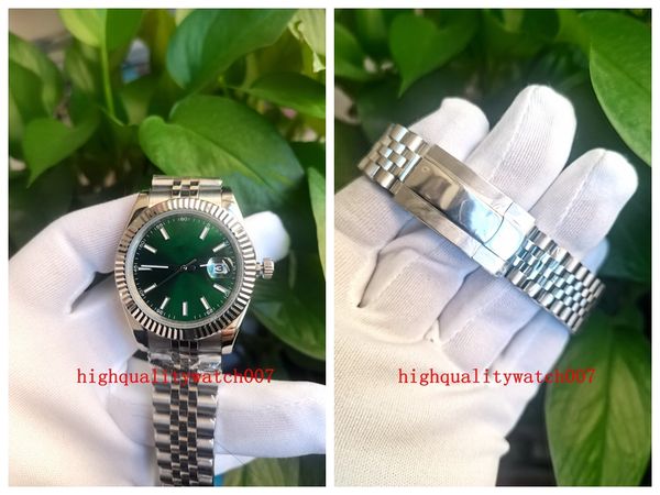 

elling excellent men's wristwatches 41mm green dial 126334-0028 126334 automatic 2813 mechanical jubilee bracelet stainless steel brace, Slivery;brown