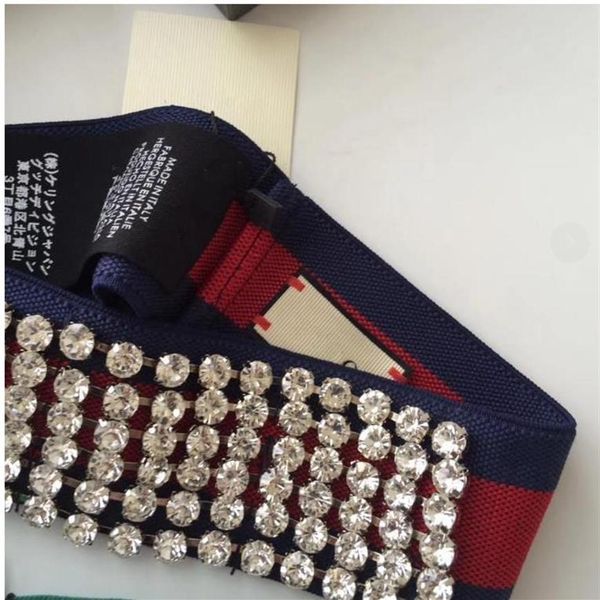 

elastic stripe full rhinestone headbands designer runway headwrap green and red strap clear crystal pave women party wedding cocktail256v, Blue;gray