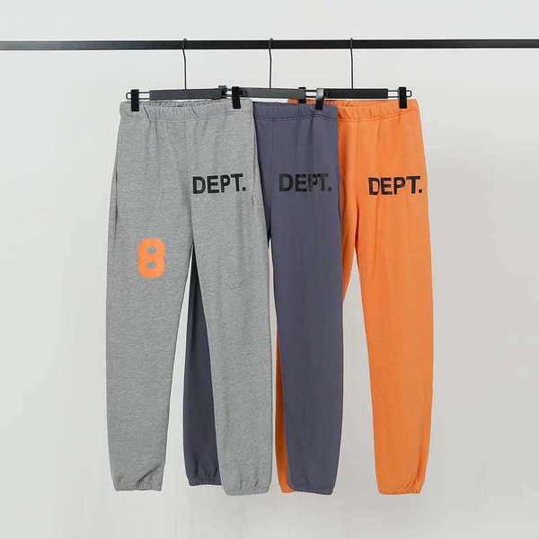 

brand designer trendy pants glleryes dept tide digital printed casual for men women's high street leggings, Black