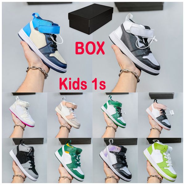 

infants 1s jumpman 1 kids basketball shoes athletic outdoor toddler pine green game royal obsidian chicago bred sneakers with box