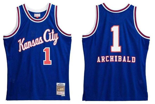 

stitched nate archibald basketball jersey s-6xl mitchell & ness 1975-76 mesh hardwoods classics retro version men women youth jerseys, Black;red