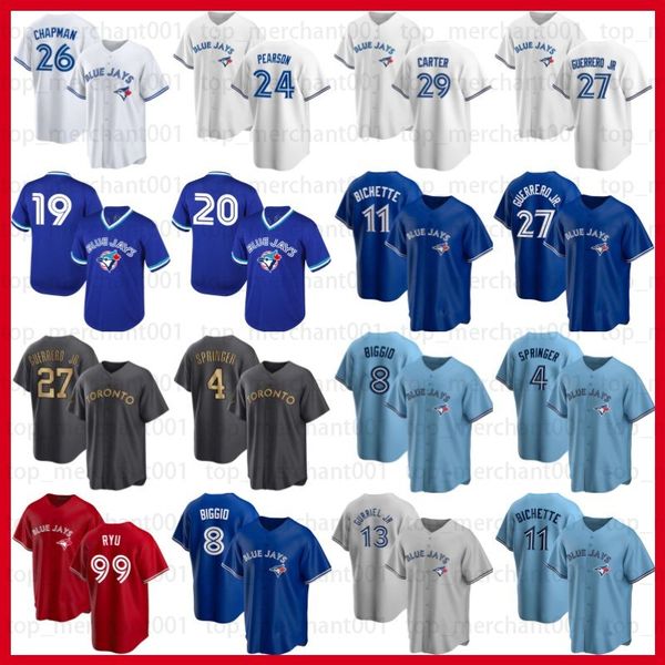 

teoscar hernandez alejandro kirk baseball jersey bo bichette vladimir guerrero jr danny jansen matt chapman toronto george springer raimel t, Blue;black