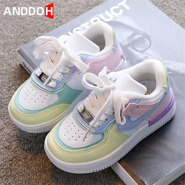 

children casual sport shoes girls boys wear-resistant running sneakers kids lacing anti-slip footwear zapatos bebe 220121 size 26-36 tfy, Black