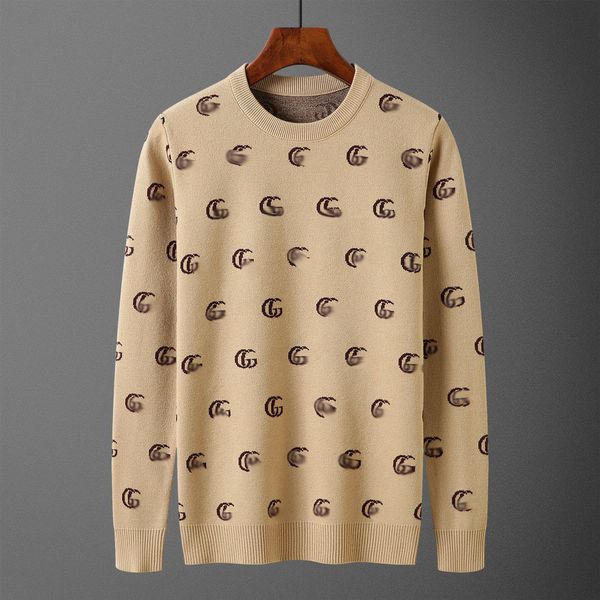 

designer luxury sleeve round neck sweater sweatshirt contrast letters printed high-grade knitting thick soft, White;black