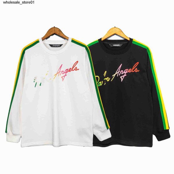 

men's hoodies designer sweatshirts palmss colorful letter printing long sleeve matching men's women's loose round neck sweate, Black