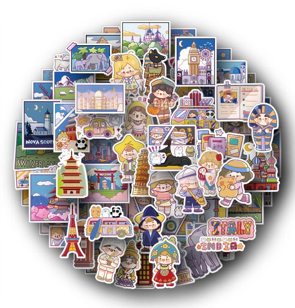 

60pcs mixed skateboard stickers itinerary travel for car lappad bicycle motorcycle helmet ps4 phone diy decals pvc guitar sticker