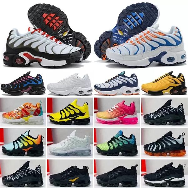 

2018 tn kids shoes triple black infant sneakers rainbow children sports shoes girls and boys tennis trainers203w nah