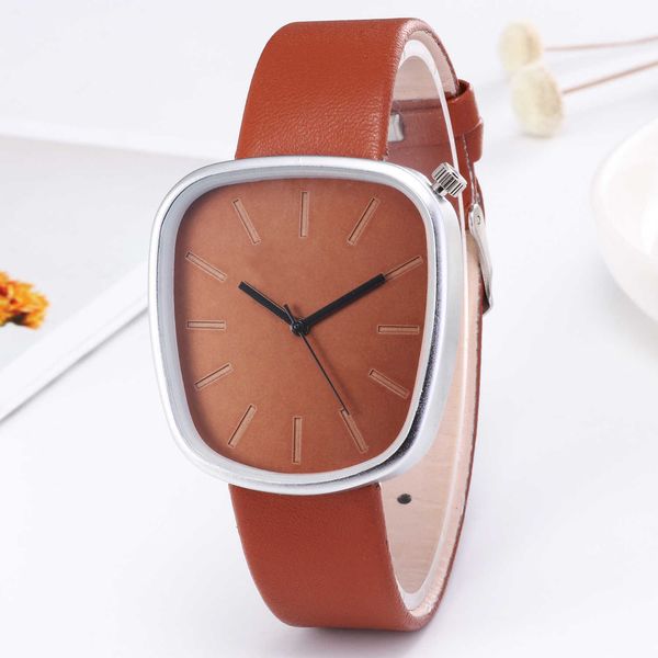 

watches fashion casual ladies luxury irregular dial leather strap quartz watch student women waterproof vintage clock ytas, Slivery;brown