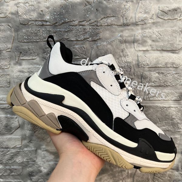 

designer mens womens casual shoes new paris fashion 17fw triple s sneakers boots boys girls black green white vintage old dad grandpa size 3