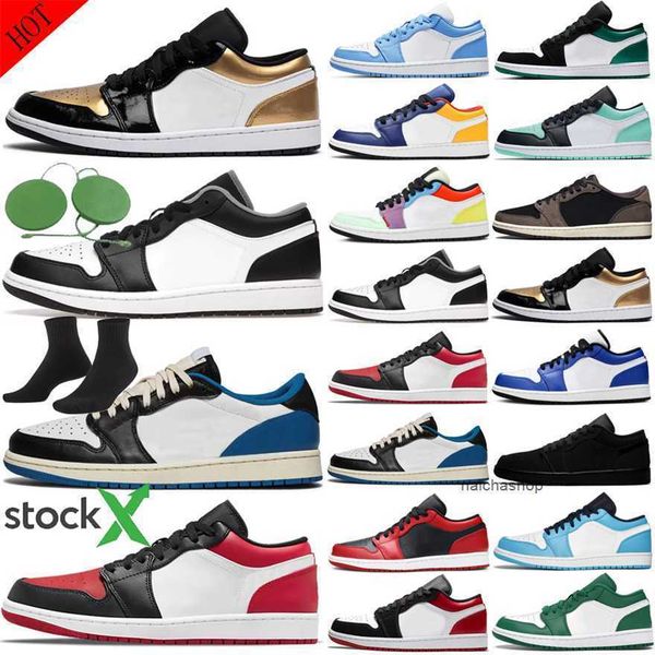 

2023 off jumpman 1 low retro unc 1s basketball shoes 1 chunky university blue hyper royal court purple light smoky grey p ai air shoe jorda, Black