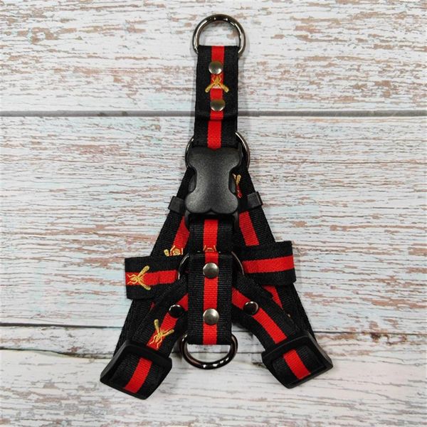 

nylon collars leashes set designer leash harnesses embroidery bee pet collar and pets chain for small medium large dogs cat 593290t, Silver