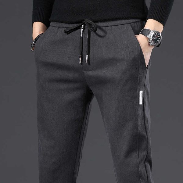 

pants men's trend new xinjiang cotton casual men's clothing autumn youth small leg pants business pants, Black