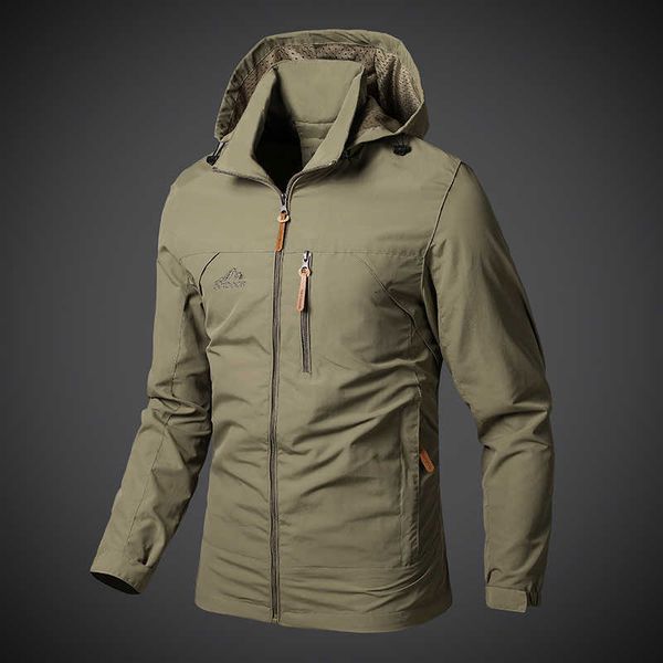 

men's hoodies & sweatshirts fleece new outdoor hiking waterproof hooded windbreaker coat casual jacket tactics military jackets men siz, Black