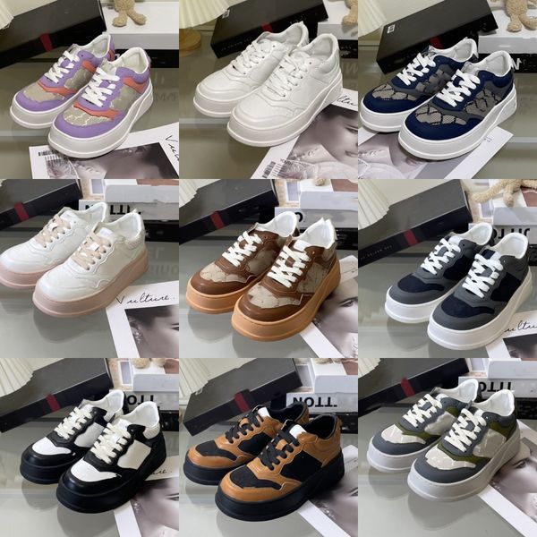 

classic vintage monograms leather shoes platform lace up tennis sneaker trainers women's men's low casual sports trainer lady girl