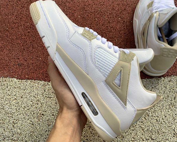 

designer shoes version jumpman 4s basketball 4 linen white boarder blue iight sand running trainers sports sneakers
