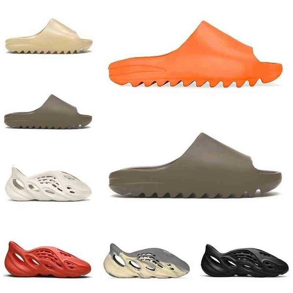 

designer kany yeesys women men slides slippers enflame orange ararat bone desert sand resin earth brown core soot mens outdoor fashion, Black