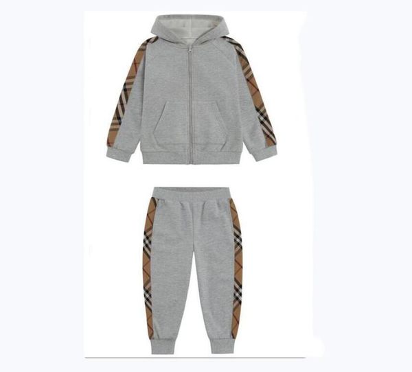 

spring autumn baby boys tracksuits sportswear kids clothing sets boy casual set cotton children plaid hoodiespants joggers 38 ye7388973, White
