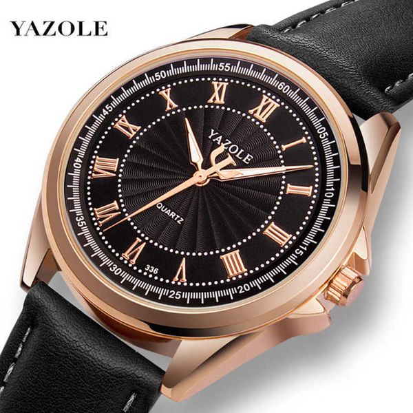 

watch yazole new men brand luxury fashion wrist for rose gold case relojes hombre 2021 clock drop hodinky 0u9i, Slivery;brown