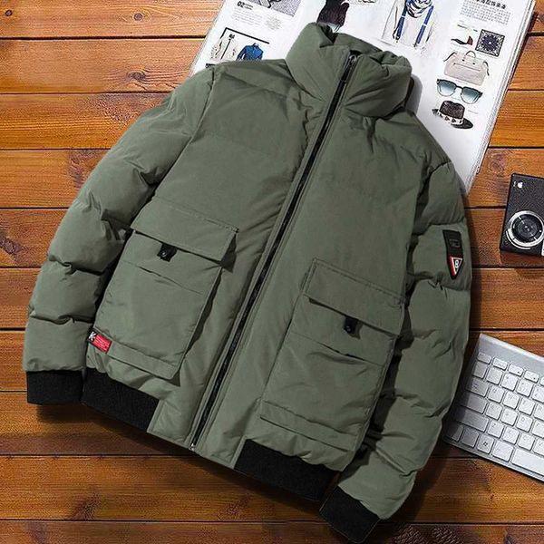 

men's hoodies & sweatshirts fleece bomber thick military autumn winter cotton padded puffer jacket harajuku casual coats men fashion cl, Black