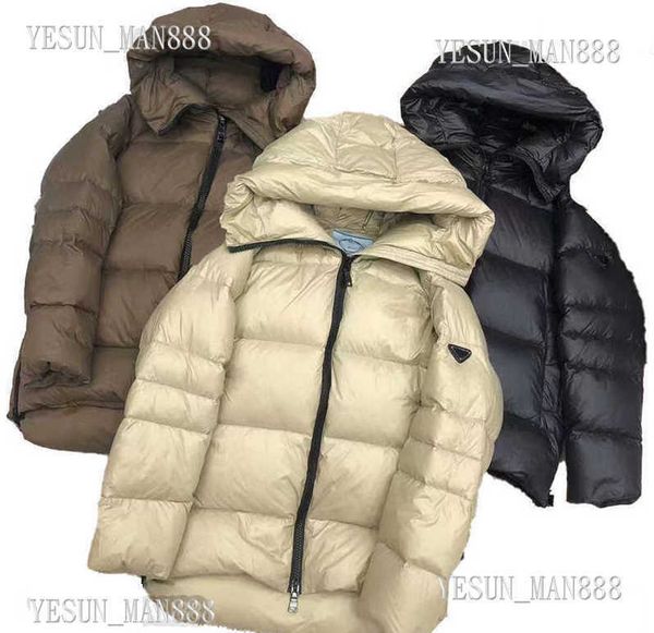 

men's parkas womens designer prads down jacket winter fashion puffer jackets coat outerwear causal warm thickened parka brief paragraph, Black