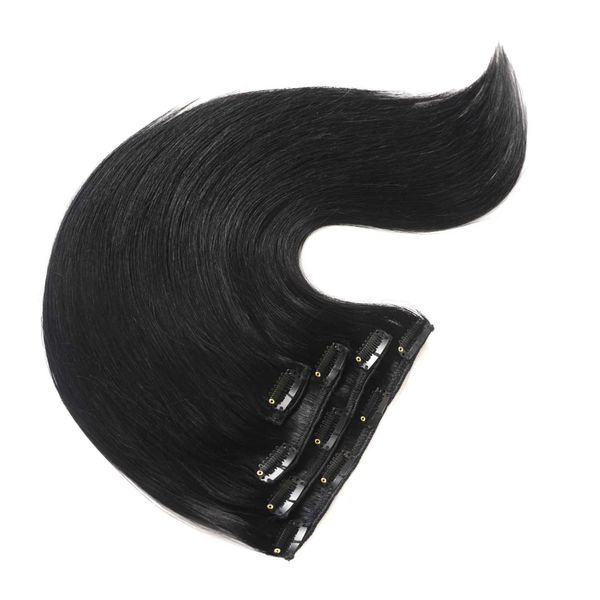 

hair lace wigs tracel piece female long real 4-piece wig clip hair, Black