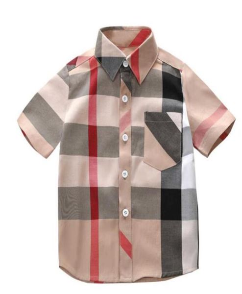 

plaid fashion toddler kids boy summer short sleeve shirt designer button shirt clothes 28 y7614485, White;black