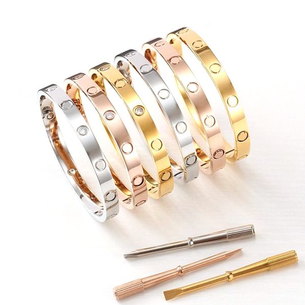 

2022 fashion love screw bangle carter bracelet designer bracelets luxury jewelry women bangle accessories titanium steel never fade with vel, Golden;silver